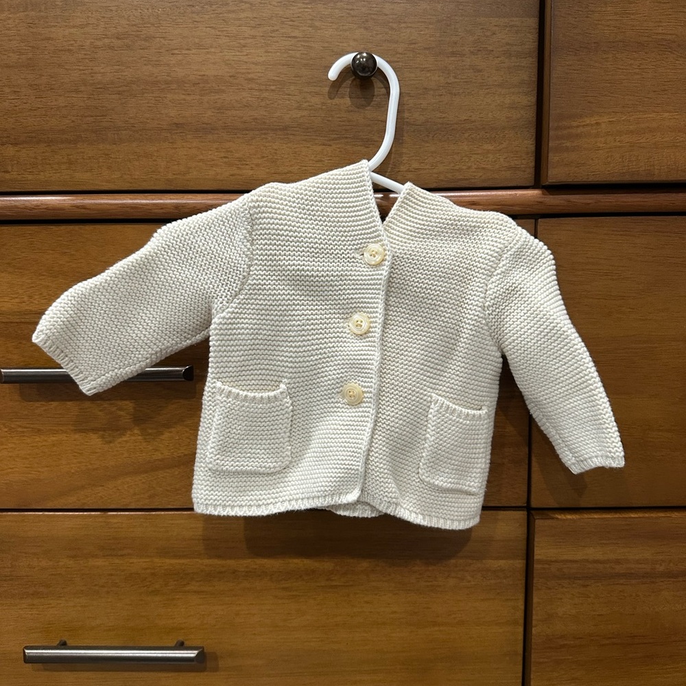GAP Cream Knit Baby Cardigan with Buttons
